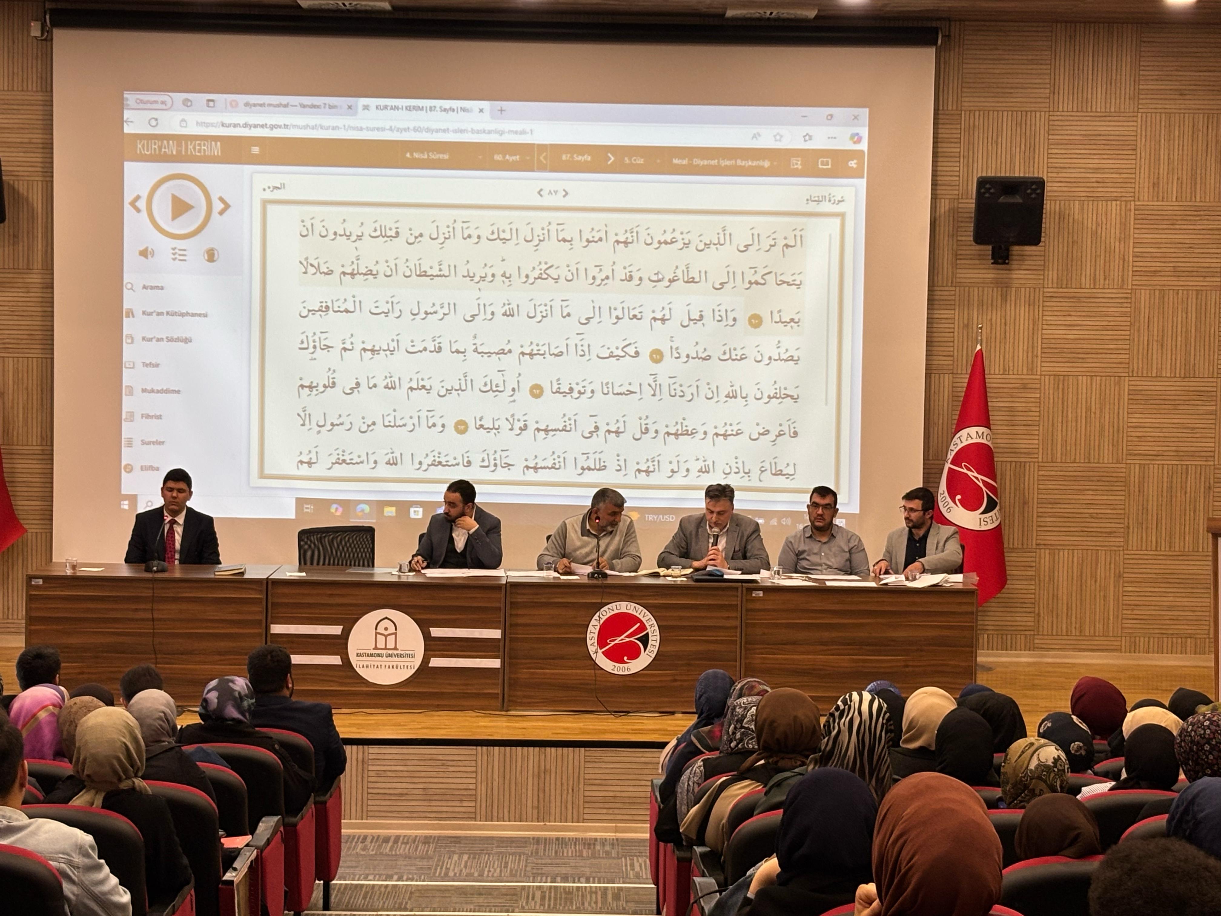 Hafızlık ve Kur'ân-ı Kerîm Yarışmaları Kastamonu Ünv. Seçmeleri Tamamlandı